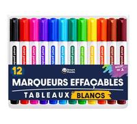 12 Feutres Tableau Blanc Effaçables À Sec - Pointe Ogive Épaisse Trait Large Et Net Pr En Main Facile Pour Enfants - Marqu[MM36]