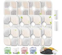 12 Filtre Fontaine Eau Chat Compatible avec Pixi Fontaine à Eau pour Chat 2,5 L, Filtre de Remplacement Compatible avec 43722 43721 Pixi Distributeur d'eau pour Animaux, avec 2 Tuyaux