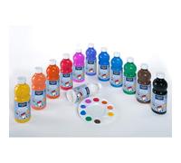 12 flacons de gouache - Peinture ultra-lavable - 500ml - Assortiment - Lefranc B