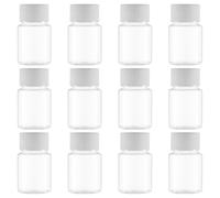 12 Flacons Transparents en Plastique PET 30ml avec Bouchons | Lot de 12, pour Liquides et Mains, Fermeture Étanche, Voyage et Paquet de Sport, Format 1 Oz