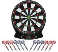[12 fléchettes] Jeu de flechettes électronique Adulte, Brovamo Jeux de electronique adultesavec 12 fléchettes et,30-Pointe flechette Plastique,Cible electroniqueavec écran LCD,alimenté par Batterie