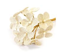 12 FLEURS SUR TIGE EN TOILE 3.5 X 12 CM Beige, Ivoire, Crème, Écru, Naturel, Taupe