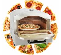 12 Four à pizza d'extérieur à gaz propane/électrique, appareil portable pour toutes les cuisines extérieures, avec détecteur de température, verre visuel, 110 V