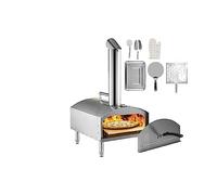 12" four à pizza portatif en acier inoxydable de qualité alimentaire feu de bois for les pique-niques de barbecue en plein air cuisson de la pizza, du pain, des crevettes, des saucisses