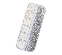 12 Grids 3D Nail Bijoux Luxe Art Studs Brillant Diamant Cristal Pierres Précieuses pour Ongles Décors Anneaux Boucles d'oreilles