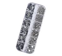 12 Grids 3D Nail Bijoux Luxe Art Studs Brillant Diamant Cristal Pierres Précieuses pour Ongles Décors Anneaux Boucles d'oreilles