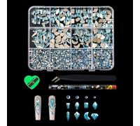 12 grilles de couleurs assorties pour décorations d'ongles 3D à fond plat pour French Nails pour artistes professionnels Unguis Diamants moulés irréguliers