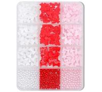 12 Grilles De Forme Mixte Ongles Art Charmes Arcs Charmes Nails Perles Mignon Décorations D' Bowknot Pour Acrylique