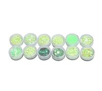 12 Grilles Paillettes Paillettes Ensembles de à Nail de Ongles Diy Décortiquées 3D Décorations d'art Nail (GREEN)