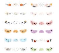 12 Halloween Pumpkin Ghost Body Stickers - Face Decals, effrayant | Art des costumes imperméables, temporaire incandescent, accessoires de pelage faciles pour une fête pour adultes s