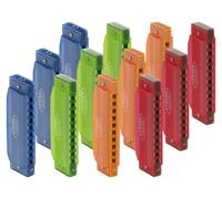 12 Harmonicas Diatonique Enfants 10 Trous Blues en Ut Majeur Plastique Colore