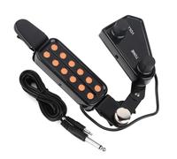 12 Hole Magnetic Guitar Pickup Acoustic Guitar Sound Pickup Transducer with Volume Tone Tuner Kit for Most Acoustic Guitars with Sound Hole Black