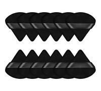 12 Houppette Bouffée de Maquillage de Visage Triangle pour Poudre Libre Éponge de Fond de Teint Cosmétique de Corps Doux Outil de Maquillage Poudre Minérale Sec Humide (Noir)
