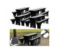 : 12 housses élastiques pour tables et bancs - coloris anthracite