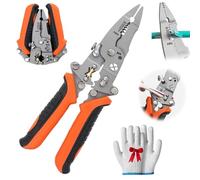 12 In 1 Foldable Wire Stripper,12 In 1 Multifunctional Wire Stripper Crimper Cable Cutter Pliers,New Electrician Pliers Tools And Cable Stripper,For Cutting,Stripping,Crimping,Shearing (1PCS)