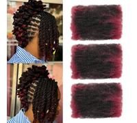 12 Inch Afro Kinky Curly Braiding Hair Bulk for Dreadlock Extensions 3 Packs Black Marley Twist Hairs Bulk for Mini Twist Repair Locs Spring Afro Twists Hair Bulks, 30g /Pack (T/Bug, 8inch)