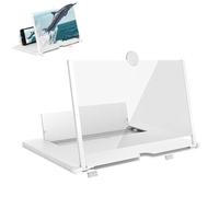 12 inch Big Screen Phone Magnifier,HD Smartphone Magnifier Screen,Magnifying Projector Screens Enlarger Expander for Movies, Videos, and Gaming,Foldable Phone Stand with Amplifier (White)