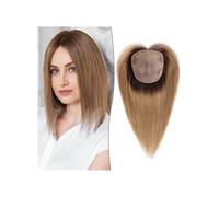 12 inch Clip in Human Hair Toppers，5"x5.5"Large Coverage for Women with ThinningHair Hair Extensions Pièces Wigs(With Bangs,Ombre Ash Blonde)