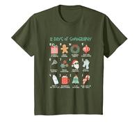 12 Jours d'échographie | Échographe de Noël | Technologie d'échographie T-Shirt, Enfant, Olive, 12 Ans