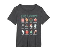 12 Jours d'échographie | Échographe de Noël | Technologie d'échographie T-Shirt, Femme Grandes Tailles, Chiné Foncé, 2X