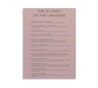 12 Laws Cosmic Principles Philosophy Canvas Print Spiritual Wall-Art Poster for Home Yoga Studio Bedroom Zen Decor