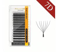 12 lignes NAGARAKU Extensions de cils 7D en forme de W, fleurs prémontées, naturelles, douces, légères. Cils volume dense à sept feuilles prémontés. Extensions de cils en fleurs automatiques, bouquets