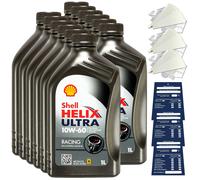 12 Litre Original Shell Helix Ultra Course 10W60 Huile Acea A3 B3 B4 VW Kit