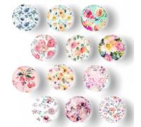 12 Magnet Frigo Aimant Tableau Blanc Aimant Enfantbeaux Aimants en Verre | Fleurs Mignonnes Colorées Aimants Colorés Adaptés pour Décorer Réfrigérateurs,Tableaux Blancs,Cuisines,Bureaux(C)