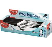 - 12 Marker'peps Dry Erasable F -Tip Pens - Slate And Whiteboard F S - Non-Permanent Markers - Medium Tip 1.5mm - Black[H142]