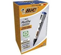 BIC Marking 2000 ECOlutions Marqueurs Permanents à Pointe Conique Moyenne - Bleu, Boîte de 12