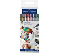 12 marqueurs couleurs métallisées multi-supports Faber-Castell