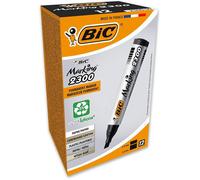 12 marqueurs - Noir - Indélébile - Permanent - BIC - Marking 2000 - Pointe ronde