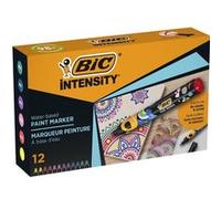 12 marqueurs - Peinture à base d'eau - Pointe ogive - Tous supports - Intensity