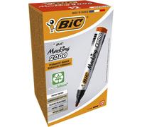 12 marqueurs - Rouge - Indélébile - Permanent - BIC - Marking 2000 - Pointe rond
