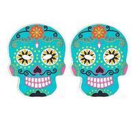 12 masques plats en carton à colorier - Calavera mexicaine Multicolore G