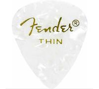 Fender 351 Classic Celluloid Picks 12-Pack (White Moto) Thin- Lot de 12 médiators
