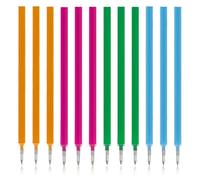 12 Mines de rechange compatibles avec Legami, [3 Vert, 3 Orange, 3 Rose, 3 Bleu Ciel, 3 Sky Blue, 0.7 mm] Compatibles avec les stylos LEGAMI, mines rechargeables pour stylos gel effaçables