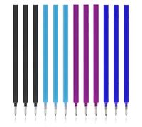 12 Mines de rechange compatibles avec Legami, [6 Bleu Cristal, 2 Bleu Ciel, 2 Noir, 2 Violet, 0.7 mm] Compatibles avec les stylos LEGAMI, mines rechargeables pour stylos gel effaçables