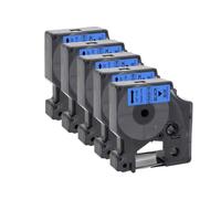 12 mm 5 / 10pk 45013 D1 TABLE Étiquette compatible avec LabelManager 160 280 L'imprimante de l'étiquette fonctionne avec 45013 45010 45016 45017 45018 45019 Capes d'étiquette(5PK Black on Blue)