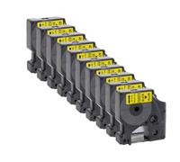 12 mm 5 / 10pk 45013 D1 TABLE Étiquette compatible avec LabelManager 160 280 L'imprimante de l'étiquette fonctionne avec 45013 45010 45016 45017 45018 45019 Capes d'étiquette(10PK Black on Yellow)