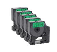 12 mm 5 / 10pk 45013 D1 TABLE Étiquette compatible avec LabelManager 160 280 L'imprimante de l'étiquette fonctionne avec 45013 45010 45016 45017 45018 45019 Capes d'étiquette(5PK Black on Green)