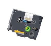 12 mm noir sur le citron jaune Remplacer le ruban étiquette Tze 231 Tze-MQY31 Tze-MQ531 Tze-MQE31 Tze-MQF31 Tze-MQG31 compatible avec les fabricants d'étiquettes 1000 pieds(Gold on Satin Silver)