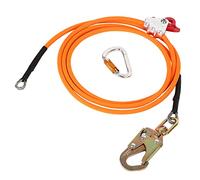 12 mm x 2,4/3 m/3,6 m - Cordon en acier avec mousqueton triple verrouillage - Cordon réglable - Faible étirement - Pour protection contre les chutes, arboriculteurs, grimpeurs d'arbre (12 mm x 3 m)