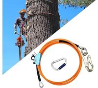12 mm x 3 m Corde de sécurité extérieure, Ligne Rabattable pour Grimper aux Arbres avec Mousqueton à Triple Verrouillage, Faible étirement, résistant aux coupures