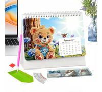 12 Month Calendar - DIY Animal Rhinestone Painting Planner, Creative Diamond Art Scheduling Organizer, Decorative Craft Activity Encouraging Concentration Development | Kids Adults Beginner Home Schoo