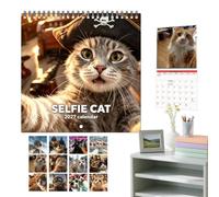 12 Month Cat Wall Calendar, Cute Hanging Planner For Home And Office