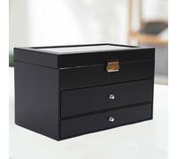 12 montres boîte de montre boîte de montre 3 couches coffre à montres vitrine Jewerly Box Organizer Cadeaux pour femmes