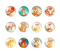 12 Morceaux D'Aimants De Réfrigérateur De Renard, Aimants De Réfrigérateur Magnétiques, Aimants De Réfrigérateur en Verre Cristal, Aimants De Tableau Blanc Tridimensionnels, Aimants De Message