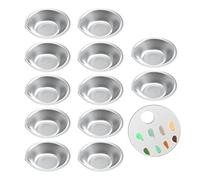 12 Morceaux de Bol mélangeur de Peinture en Acier Inoxydable, avec 1 Palette Acrylique, Outil de Coloration de modèle, bac à Peinture Facile à Verser, utilisé pour Les Amateurs de Peinture