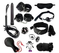 12 Morceaux de Nylon Noir décontracté Ensemble d'accessoires d'équipement de Pratique de Yoga, Jouets de réduction du Stress, Accessoires de Bande de Tension d'entraînement Sportif